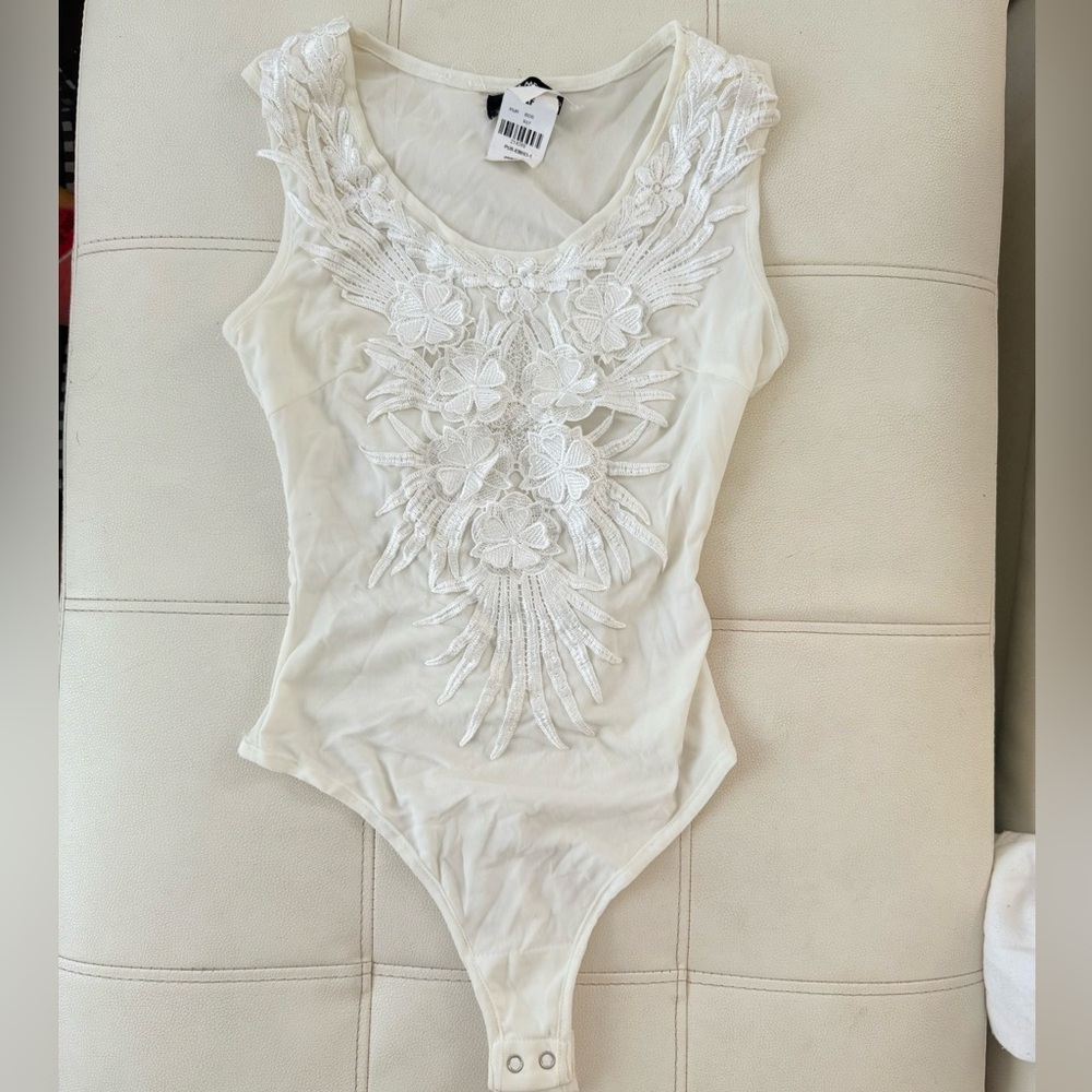 Elegant White Lace Bodysuit